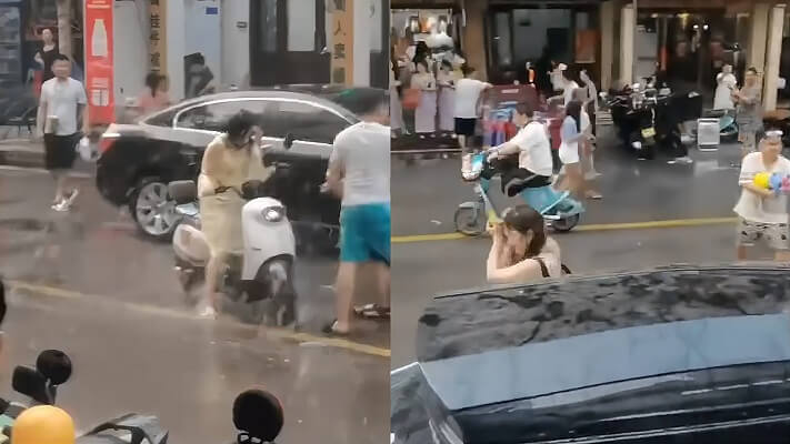 泼水节变味？女生颜值越高被泼越狠